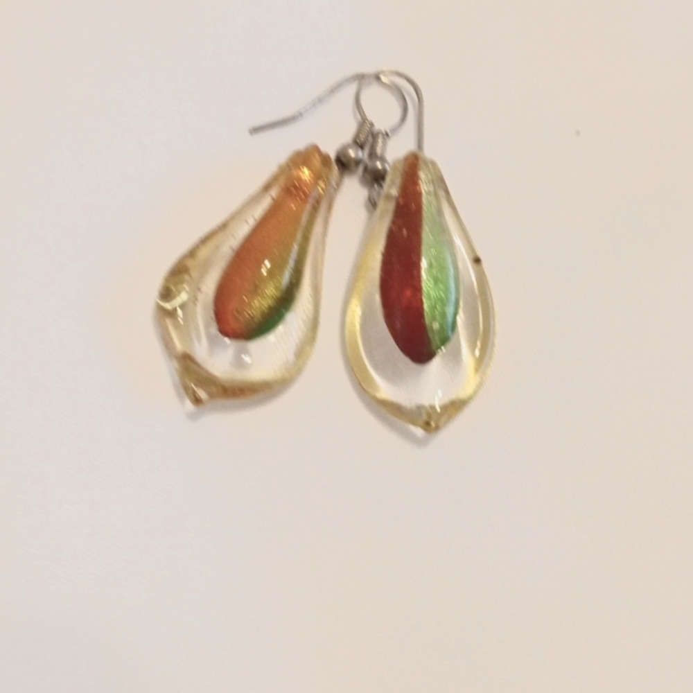 Vintage blown glass earrings.